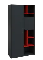 KSR6-83 L skříň šatní, 1x výsuvné ramínko, dvířka, niky, 2053x1022x400 mm, provedení levé, korpus a